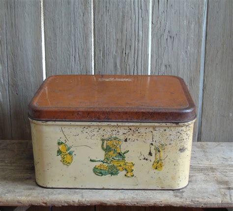 metal tin bread box|vintage metal bread box.